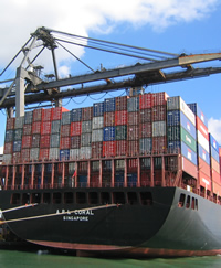 Photograph of a ship in harbour 